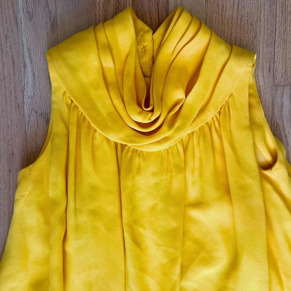 Vintage Young Naturals Swing Dress With Gathered Neckline and Gold Buttons - Picture 5 of 8